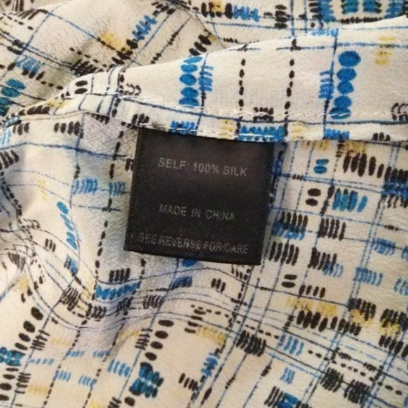 100% Silk Black Trim Art Museum Tank Top - Picture 10 of 11